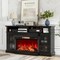 Black 36 Inch 3-Sided 1500W Electric Fireplace with 7-Color Flame and Remote Control